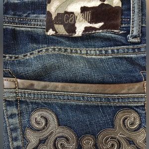 Y2K Vintage Just Cavalli Bootcut Jeans w/leather trimmed pockets